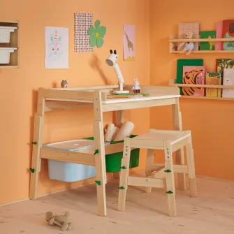IKEA FLISAT Banca copii, inaltime reglabila/verde