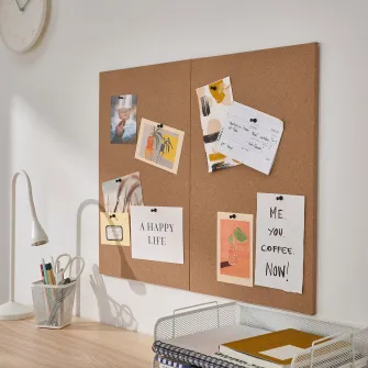 IKEA FLÖNSA Panou afisaj cu pioneze, pluta, 52x33 cm