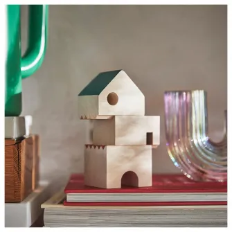 IKEA FÄLTLÖNN Decoratiune casa, set 3 buc., lemn masiv/multicolor