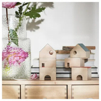IKEA FÄLTLÖNN Decoratiune casa, set 3 buc., lemn masiv/multicolor