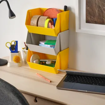 IKEA FODERTRÅG Organizator pentru birou/perete, gri, 25x18x15 cm