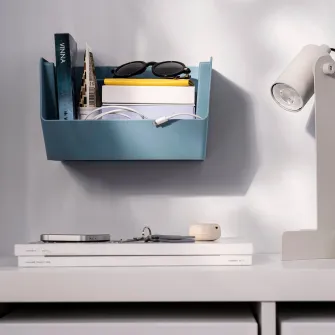IKEA FODERTRÅG Organizator pentru birou/perete, gri-albastru, 25x18x15 cm