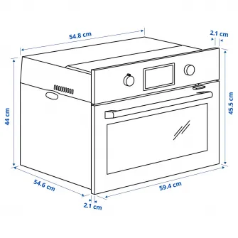 IKEA FORNEBY Cuptor microunde combi cu convectie, IKEA 500 negru