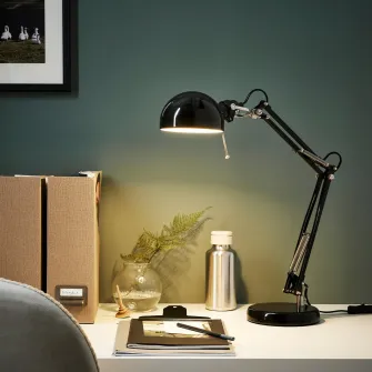 IKEA FORSÅ Veioza birou, negru