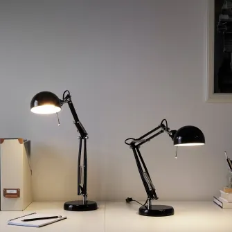 IKEA FORSÅ Veioza birou, negru