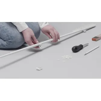 IKEA FRAMFUSIG Sina simpla cu glisiere, alb, 100-180 cm