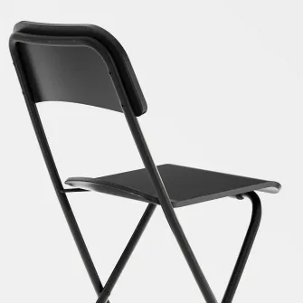 IKEA FRANKLIN Scaun bar cu spatar, pliant, inaltimea blatului negru/negru, 63 cm