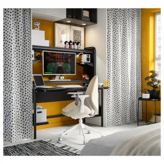 IKEA FREDDE Birou de gaming, negru, 140/185x74x146 cm