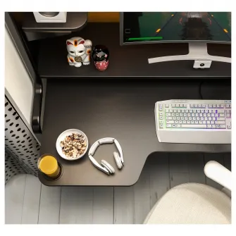 IKEA FREDDE Birou de gaming, negru, 140/185x74x146 cm