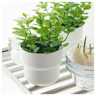 IKEA FÖRENLIG Ghiveci, interior/exterior alb, 9 cm