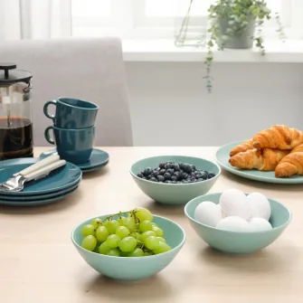 IKEA FÄRGKLAR Bol, mat turcoaz deschis, 16 cm