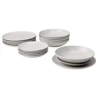 IKEA FÄRGKLAR Serviciu 18 piese, mat gri