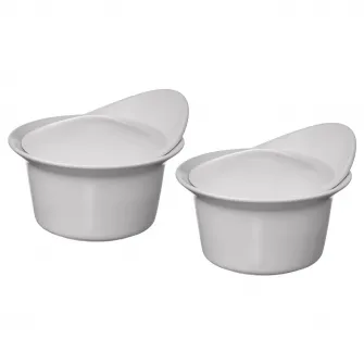 IKEA FÄRGKLAR Vas cuptor/platou+capac, mat gri, 0.2 l