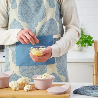 IKEA FÄRGKLAR Vas cuptor/platou+capac, mat roz deschis, 0.2 l