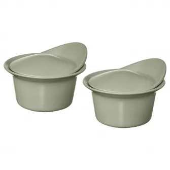 IKEA FÄRGKLAR Vas cuptor/platou+capac, mat verde deschis, 0.2 l