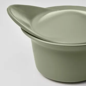 IKEA FÄRGKLAR Vas cuptor/platou+capac, mat verde deschis, 0.2 l