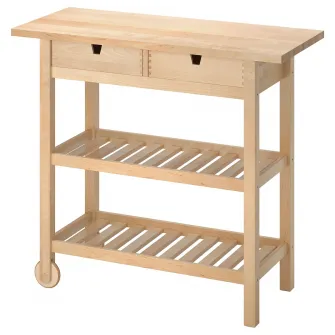 IKEA FÖRHÖJA Carucior bucatarie, mesteacan, 100x43 cm