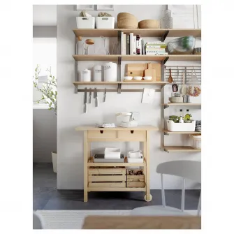 IKEA FÖRHÖJA Carucior bucatarie, mesteacan, 100x43 cm