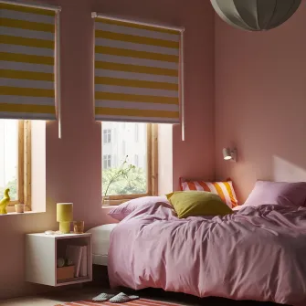 IKEA FRIDANS Stor opac, alb galben/dungat, 100x195 cm