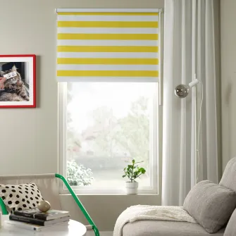 IKEA FRIDANS Stor opac, alb galben/dungat, 120x195 cm
