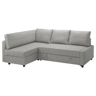 IKEA FRIHETEN / KLAGSHAMN Coltar extensibil cu depozitare, Faringe gri