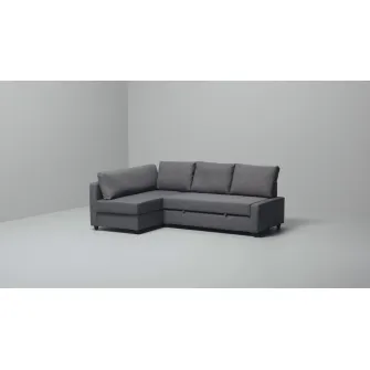 IKEA FRIHETEN / KLAGSHAMN Coltar extensibil cu depozitare, Skiftebo gri inchis