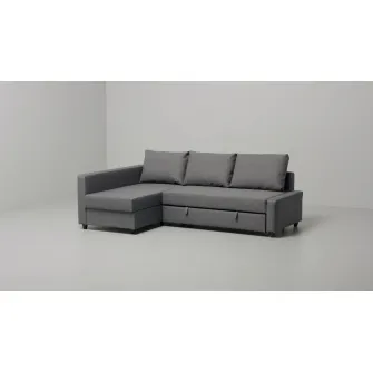 IKEA FRIHETEN Coltar extensibil cu depozitare, Skiftebo gri inchis