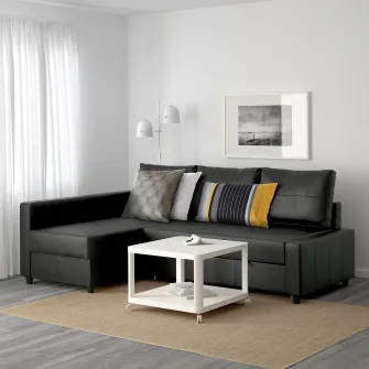 IKEA FRIHETEN Coltar extensibil cu depozitare, Bomstad negru