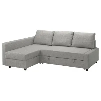 IKEA FRIHETEN Coltar extensibil cu depozitare, Faringe gri