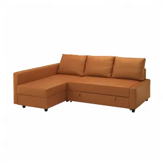 IKEA FRIHETEN Coltar extensibil cu depozitare, Faringe maro-port