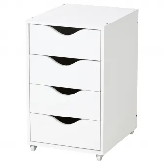 IKEA FRIIDROTT Comoda cu rotile, alb, 35x56 cm