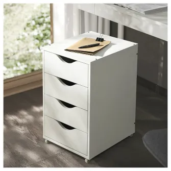 IKEA FRIIDROTT Comoda cu rotile, alb, 35x56 cm