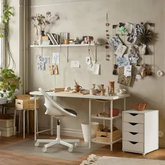 IKEA FRIIDROTT Comoda cu rotile, alb, 35x56 cm