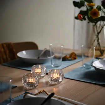 IKEA FRÖJDA Suport lumanare pastila, sticla transparenta, 6 cm