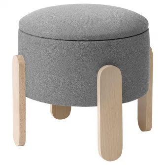 IKEA FÖRLUNDA Pouf, cu depozitare/Tonerud gri
