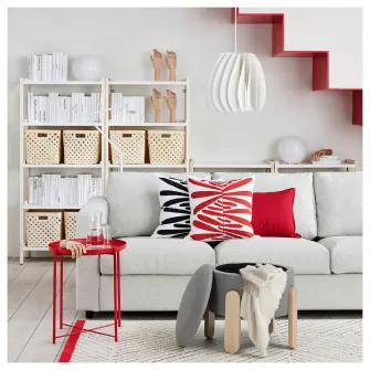 IKEA FÖRLUNDA Pouf, cu depozitare/Tonerud gri