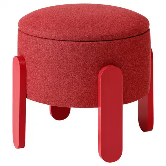 IKEA FÖRLUNDA Pouf, cu depozitare/Tonerud rosu