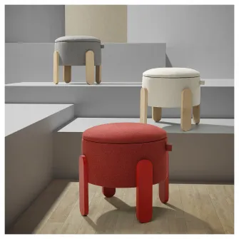 IKEA FÖRLUNDA Pouf, cu depozitare/Tonerud rosu