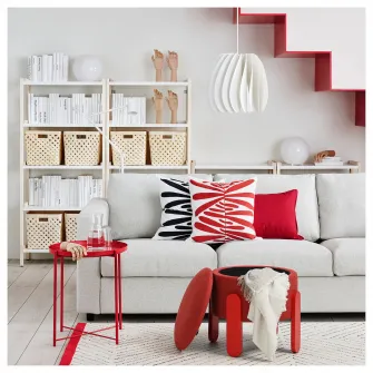 IKEA FÖRLUNDA Pouf, cu depozitare/Tonerud rosu
