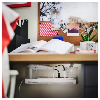 IKEA FÖRSÄSONG Suport organizare cabluri, alb, 38 cm