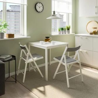 IKEA FRÖSVI Scaun pliant, alb/Knisa gri