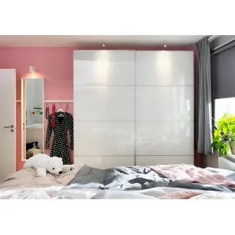 IKEA FÄRVIK 4 panouri/cadru usa glisanta, sticla alba, 100x236 cm
