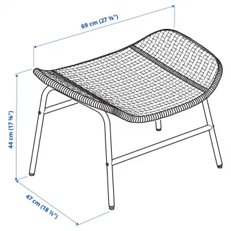IKEA FRYKSÅS Taburet, ratan Risane/natur