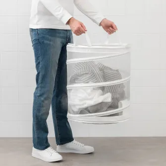 IKEA FYLLEN Cos rufe, alb, 79 l