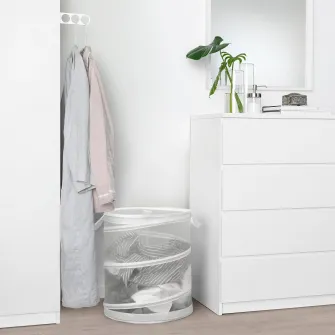 IKEA FYLLEN Cos rufe, alb, 79 l
