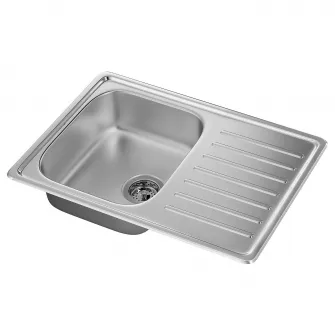 IKEA FYNDIG Chiuveta incorporata, 1cuva+uscator, inox, 70x50 cm