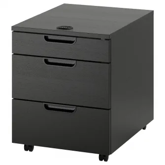 IKEA GALANT Comoda cu rotile, furnir frasin vopsit negru, 45x55 cm