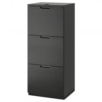 IKEA GALANT Dulap dosare, furnir frasin vopsit negru, 51x120 cm