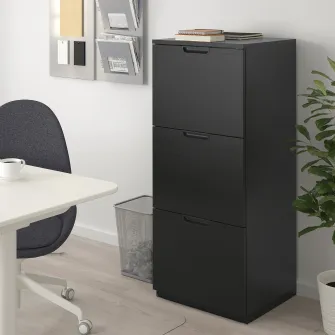 IKEA GALANT Dulap dosare, furnir frasin vopsit negru, 51x120 cm