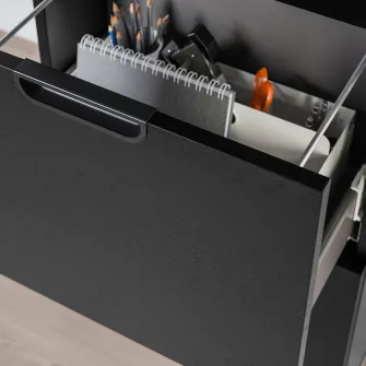 IKEA GALANT Dulap dosare, furnir frasin vopsit negru, 51x120 cm